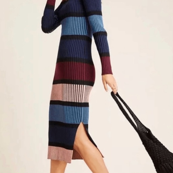 Anthropologie Dolan Striped Multicolor sweater dress - Picture 1 of 5